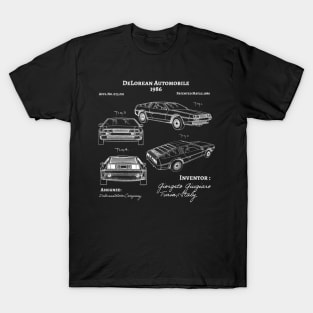 DeLorean Automobile 1986 Patent Poster, DeLorean Car Patent illustration T-Shirt